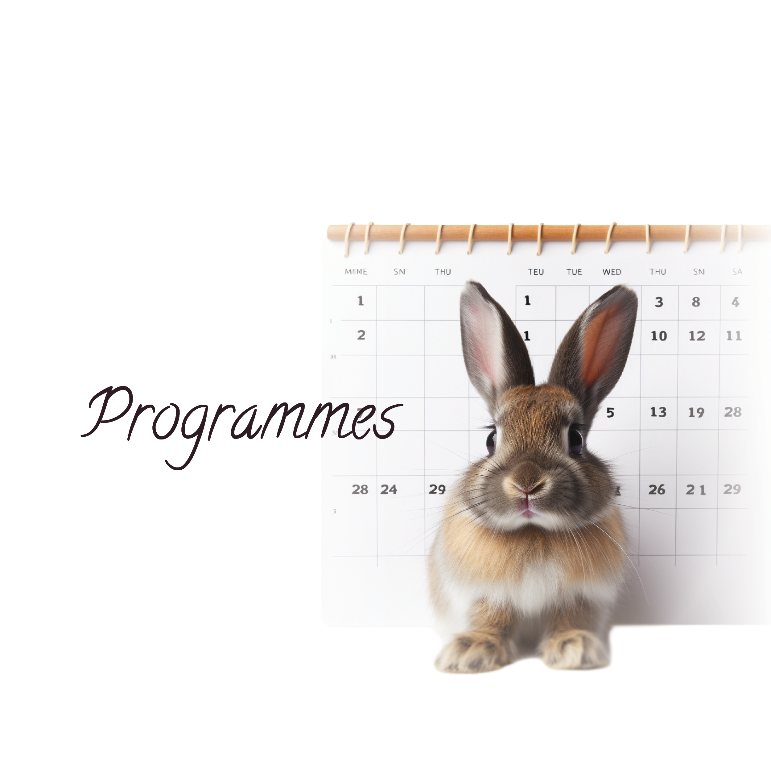 a calendar and a rabbit